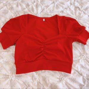 Red crop top